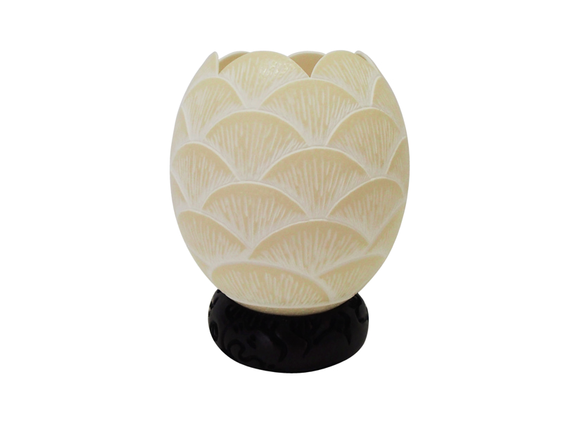 Carved Decorative Ostrich Egg - 20 (Pattern Flower)